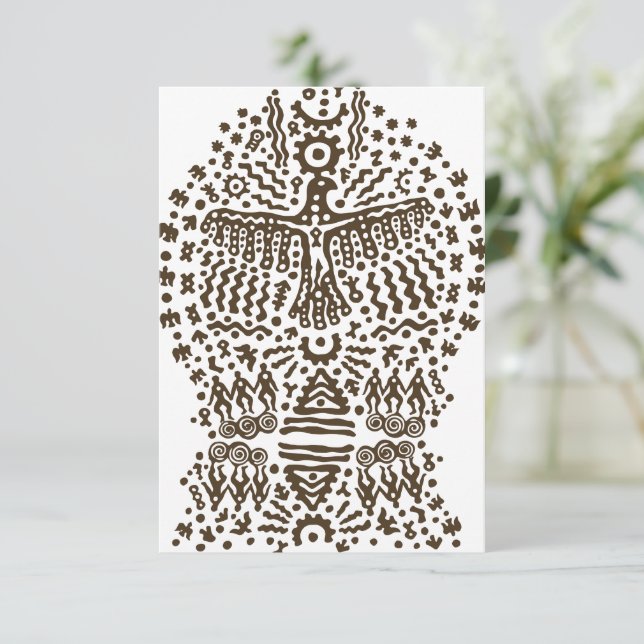 Ancient Legend: Giant Bird and Tribal Tents Thank You Card (Standing Front)