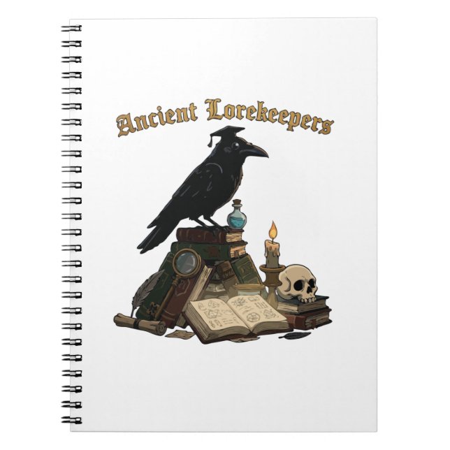 Ancient Lorekeeper Raven | Dark Academia Gothic  Notebook (Front)