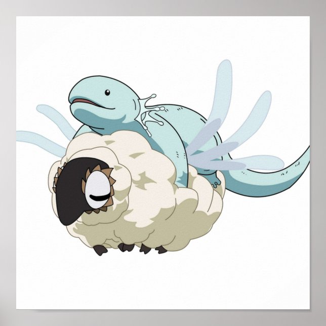 Ancient Magus Bride Axolotl and Sheep Poster (Front)
