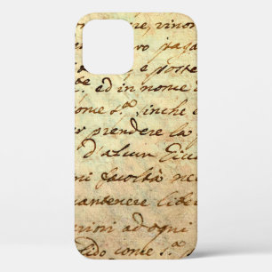 Ancient manuscript of 1700 century written in ink iPhone 12 case
