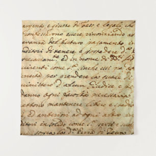 Ancient manuscript of 1700 century written in ink  tapestry