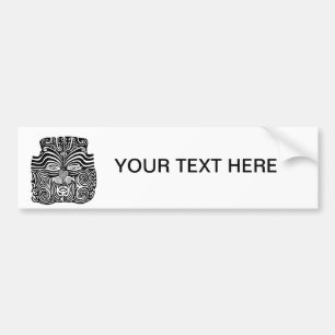 Ancient Maori Moko tribal tattoo design. Bumper Sticker
