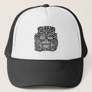 Ancient Maori Moko tribal tattoo design. Trucker Hat