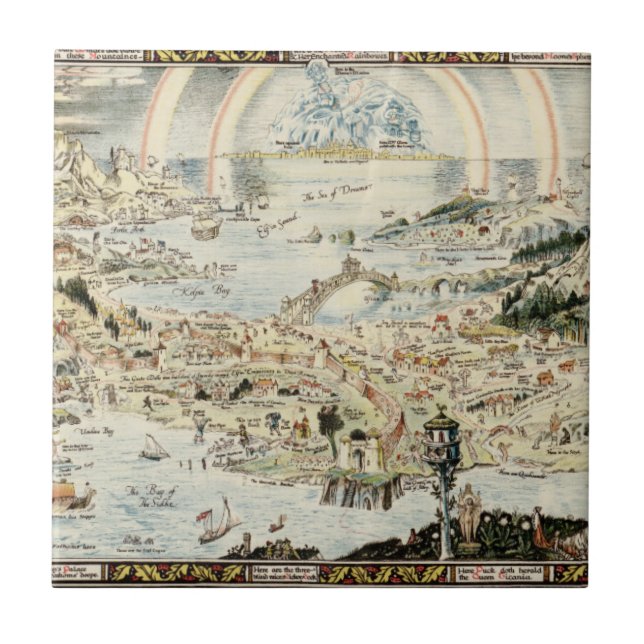 Ancient map of Fairyland by Bernard Sleigh Tile (Front)