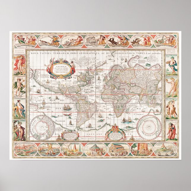 Ancient Map of the World  Poster (Front)