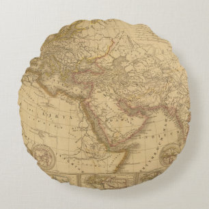 Ancient Map Round Cushion