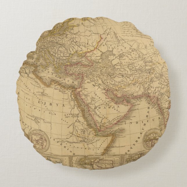 Ancient Map Round Cushion (Front)