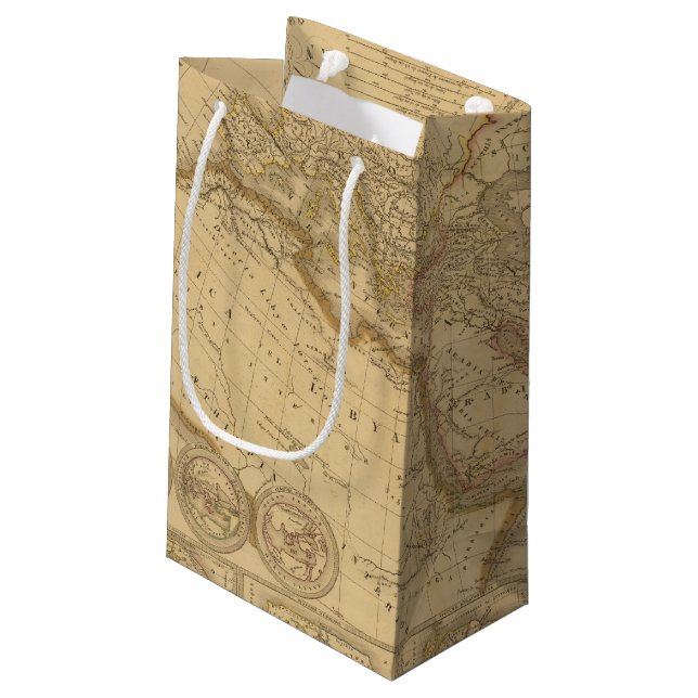 Ancient Map Small Gift Bag (Back Angled)