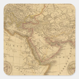 Ancient Map Square Sticker