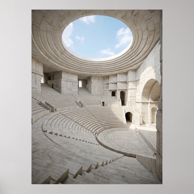 Ancient Marble Amphitheatre Sky Poster (Front)