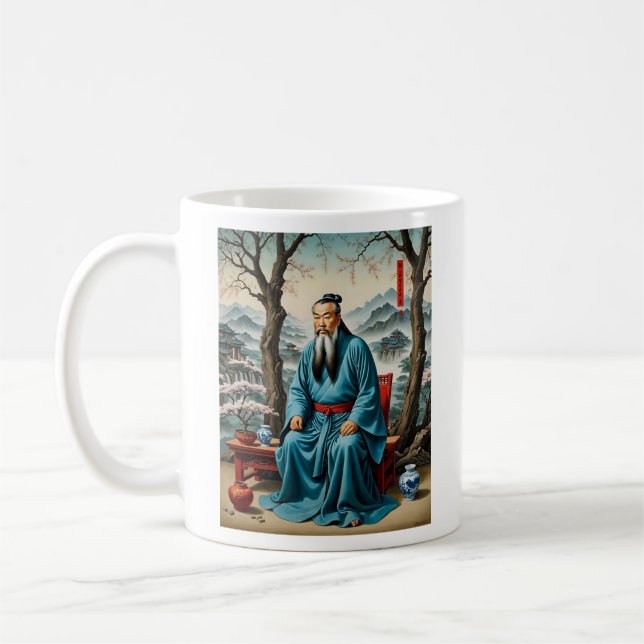 Ancient Master in Blossoms  Art Tee Coffee Mug (Left)