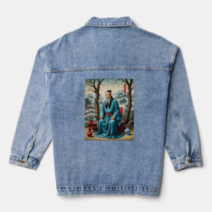Ancient Master in Blossoms Art Tee Denim Jacket