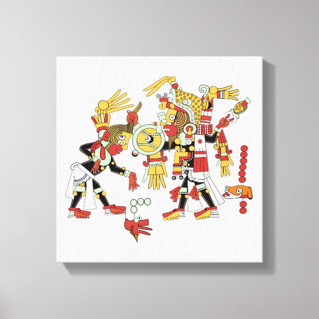 Ancient Mayan Mesoamerican Art Wrapped Canvas (Front)