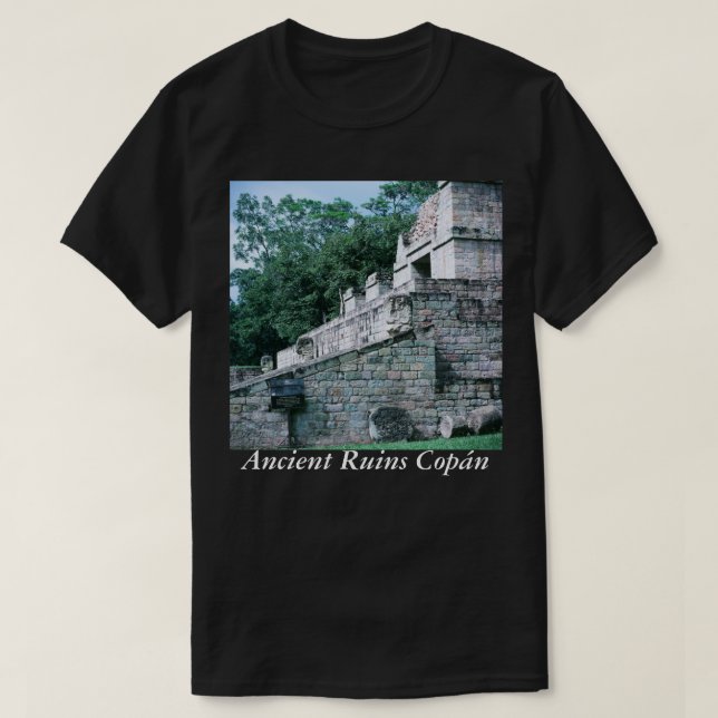 Ancient Mayan Ruins Copan Honduras Photo Designed T-Shirt (Design Front)