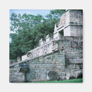 Ancient Mayan Ruins Square Photo Designed Colour Magnet