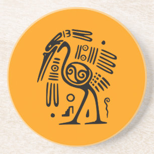 Ancient Mexican Art Sandstone Coaster
