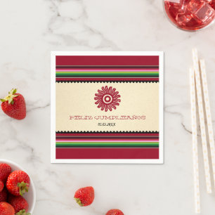 Ancient Mexican Sun Serape Cinco de Mayo Party Napkin