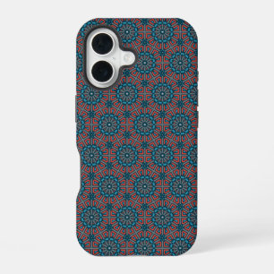 Ancient Mosaic Geometric Floral Pattern iPhone 16 Case