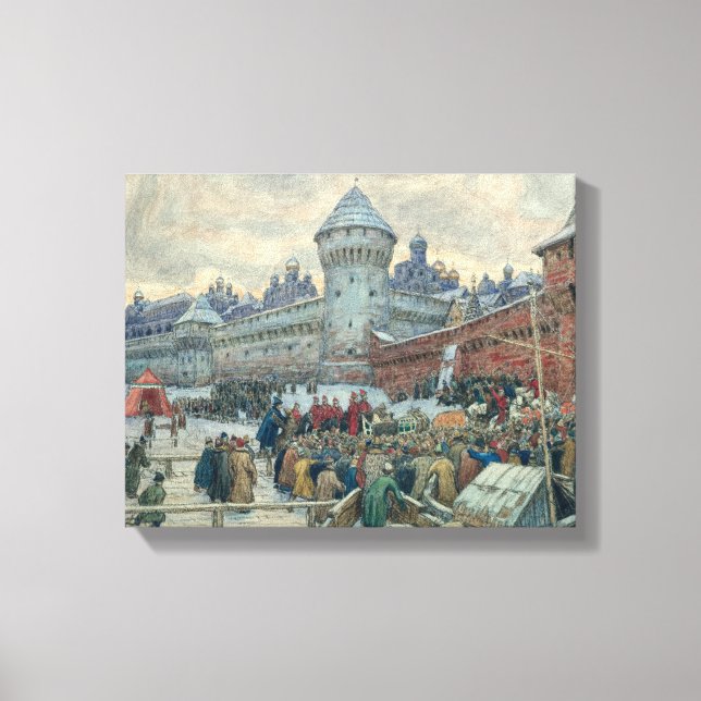 Ancient Moscow, departure after a fight Canvas Print (Front)