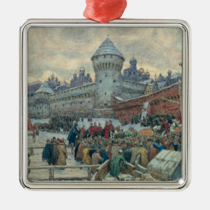 Ancient Moscow, departure after a fight Metal Tree Decoration