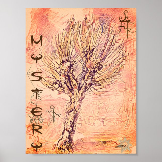 Ancient Mystery with Tree of Unknown Symbols Poster (Front)
