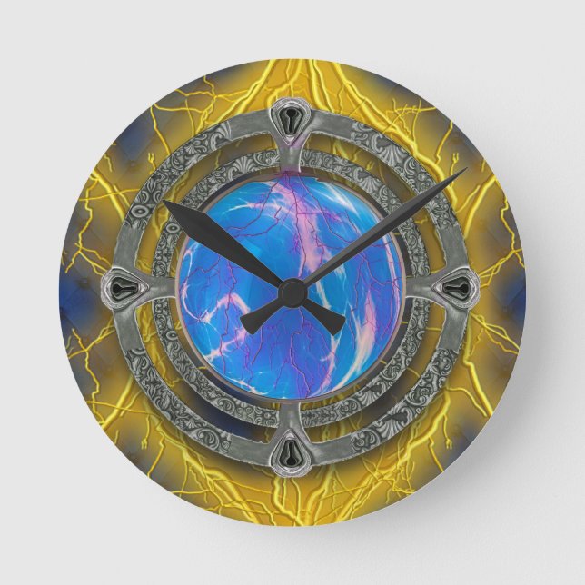 Ancient Mystical Tome of Magic Spells & Potions 7 Round Clock (Front)