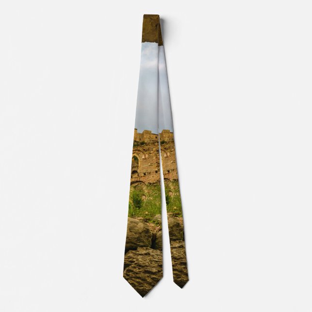 Ancient Mystras Landscape, Peloponnese, Greece Tie (Front)