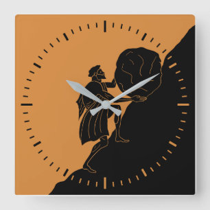 Ancient Mythology Sisyphus Watch Square Wall Clock