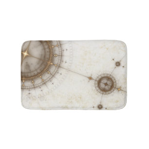 Ancient Nautical Chart, Grunge Bath Mat