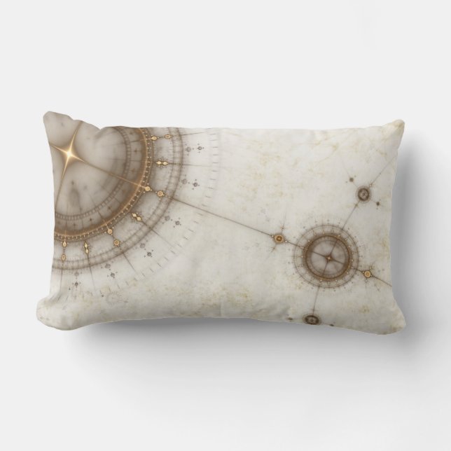 Ancient Nautical Chart, Grunge Lumbar Cushion (Front)