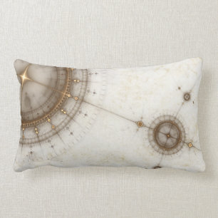 Ancient Nautical Chart, Grunge Lumbar Cushion