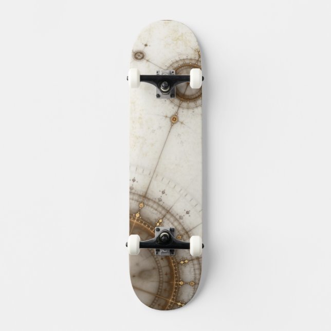 Ancient Nautical Chart, Grunge Skateboard (Front)