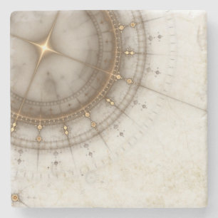 Ancient Nautical Chart, Grunge Stone Coaster