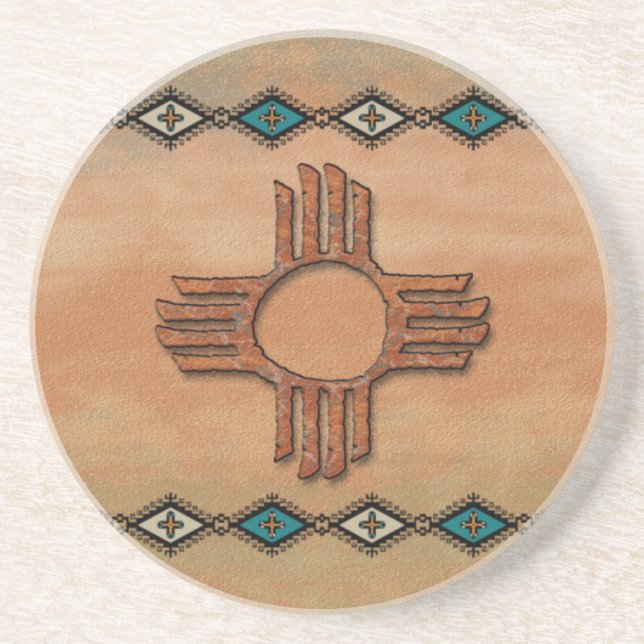 Ancient New Mexico Zia Coaster (Front)