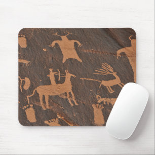 Ancient Newspaper Rock Petroglyphs Native American Mouse Mat
