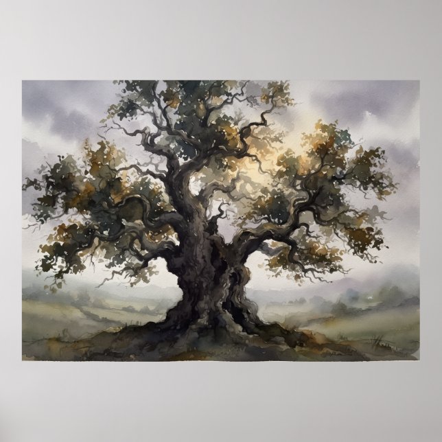 Ancient Oak Guardian Spirit Tree Poster (Front)
