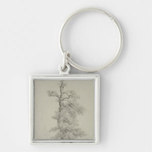 Ancient Oak Tree with a Stork's Nest Key Ring