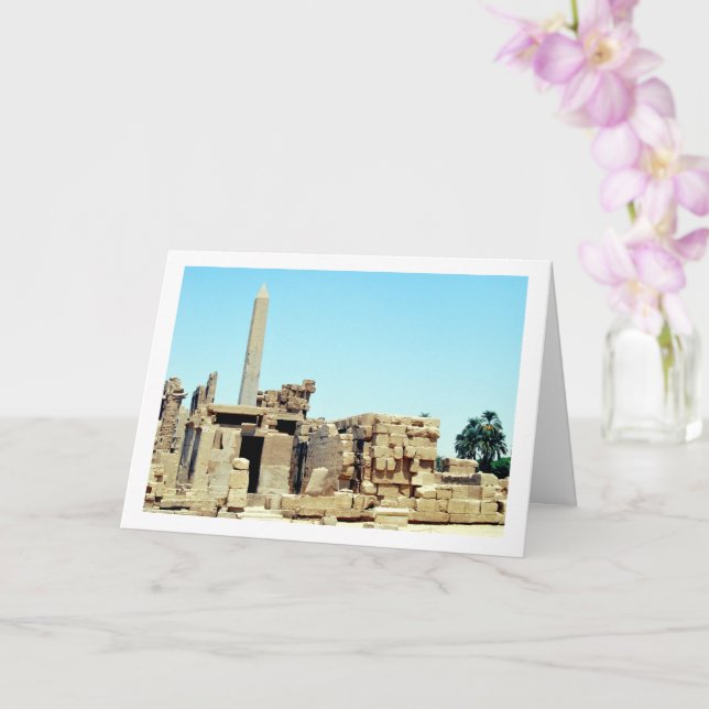 Ancient Obelisk in Luxor, Egypt, Card (Orchid)