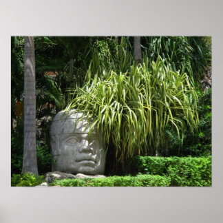 Ancient Olmec Head 2 Poster