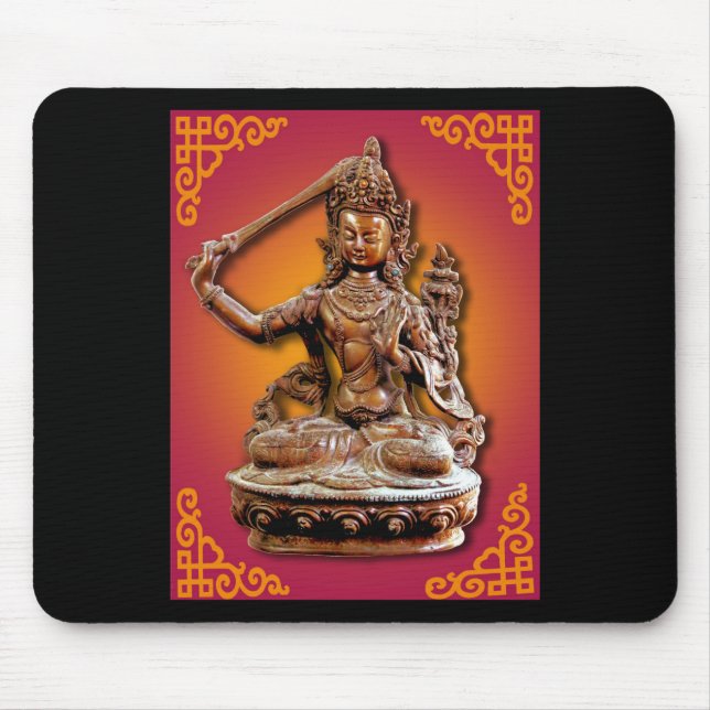 Ancient Ornate Buddhist Diety Manjushri Mousepad (Front)