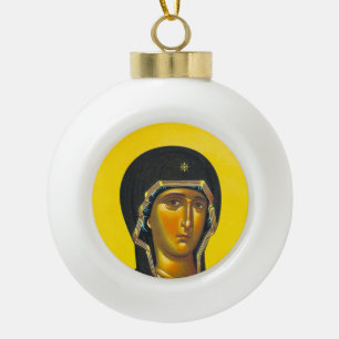Ancient Orthodox icon Ceramic Ball Christmas Ornament