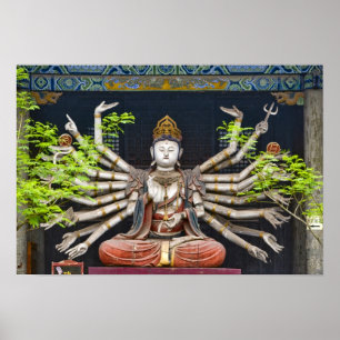 Ancient painted sculptures in Shuanglin Poster