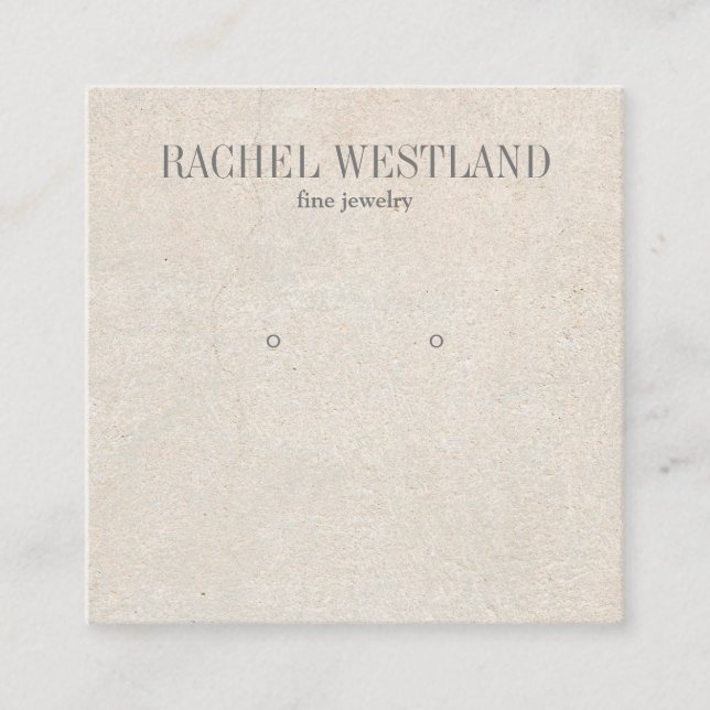 Ancient Paper Luxury Jewellery Earring display Square Business Card (Front)