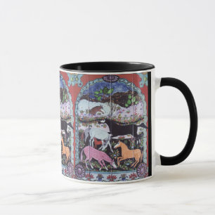 Ancient Persian Horse Design Ornate Colourful Mug