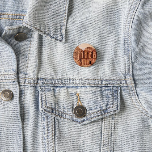 Ancient Petra-Jordan Sticker  3 Cm Round Badge (In Situ)