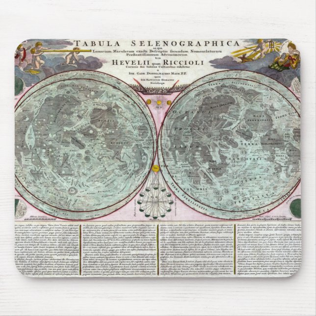 ancient pictorial map of the moon mouse mat (Front)