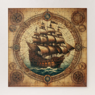 Ancient Pirate Sailing Ship 3 Jigsaw Puzzle