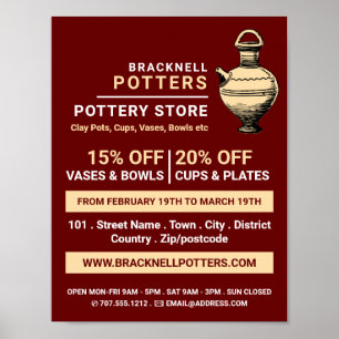 Ancient Pot, Pottery Store, Potters Advertising Poster