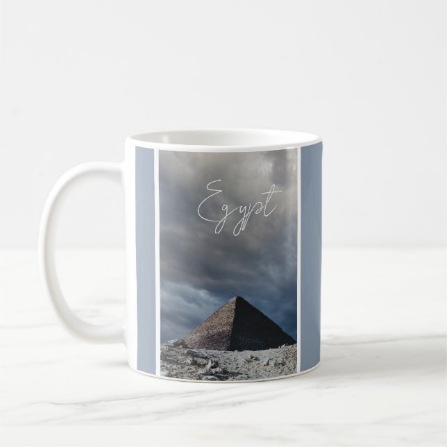 Ancient Pyramid with stormy sky, Egypt Coffee Mug (Left)