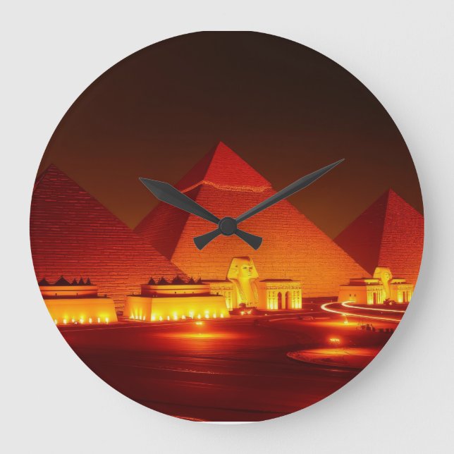 Ancient Pyramids Large Clock (Front)